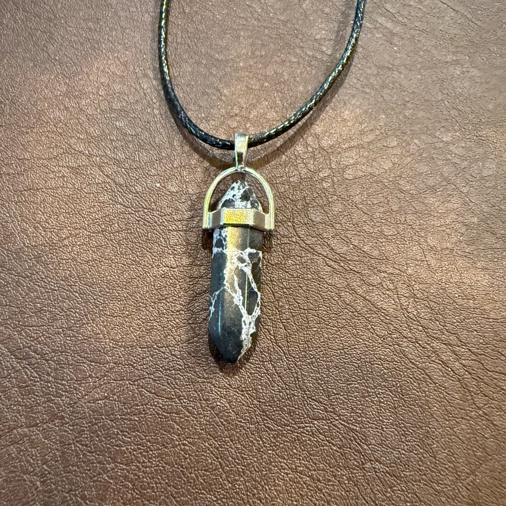 Black and Silver Pendant Necklace